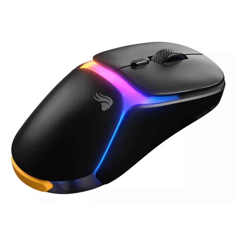 Glorious Gaming Model O3 Wireless herná myš – InfinitePlay vymeniteľný systém batérií, 8k polling, optické spínače so 130 miliónmi kliknutí, ultralehká 66 g, optický 30K-DPI senzor, RGB – čierna