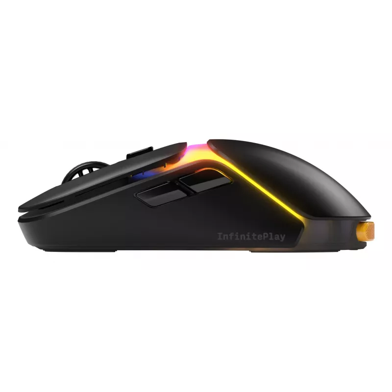 Glorious Gaming Model O3 Wireless herná myš – InfinitePlay vymeniteľný systém batérií, 8k polling, optické spínače so 130 miliónmi kliknutí, ultralehká 66 g, optický 30K-DPI senzor, RGB – čierna
