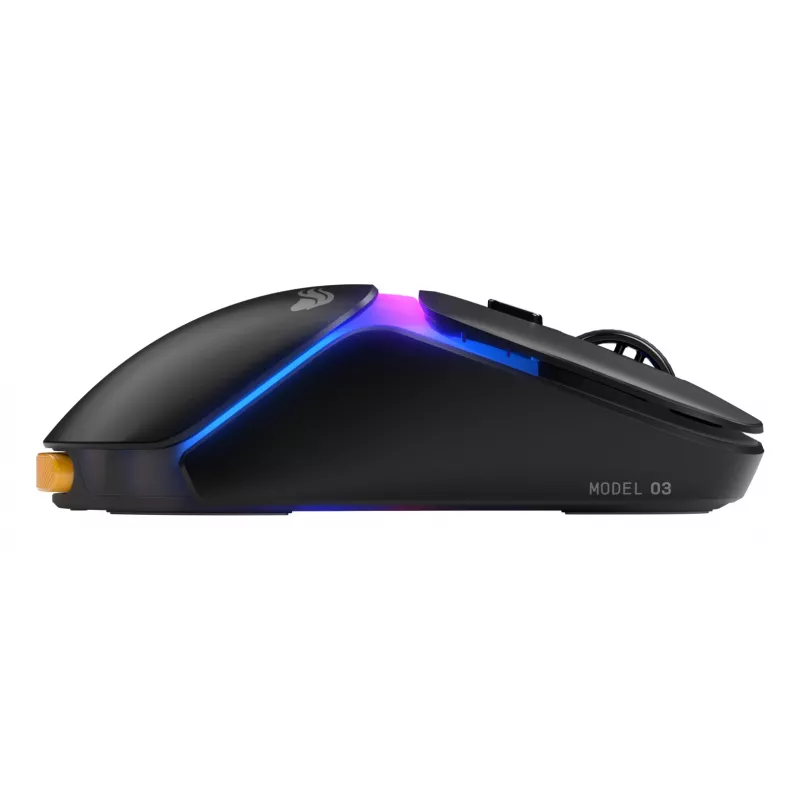 Glorious Gaming Model O3 Wireless herná myš – InfinitePlay vymeniteľný systém batérií, 8k polling, optické spínače so 130 miliónmi kliknutí, ultralehká 66 g, optický 30K-DPI senzor, RGB – čierna