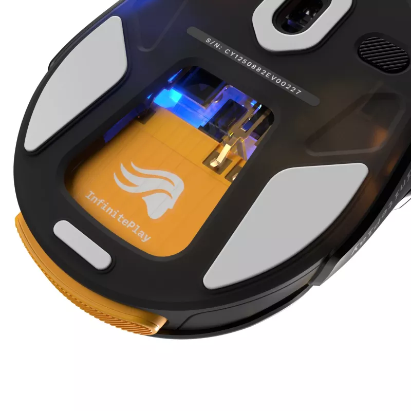 Glorious Gaming Model O3 Wireless herná myš – InfinitePlay vymeniteľný systém batérií, 8k polling, optické spínače so 130 miliónmi kliknutí, ultralehká 66 g, optický 30K-DPI senzor, RGB – čierna