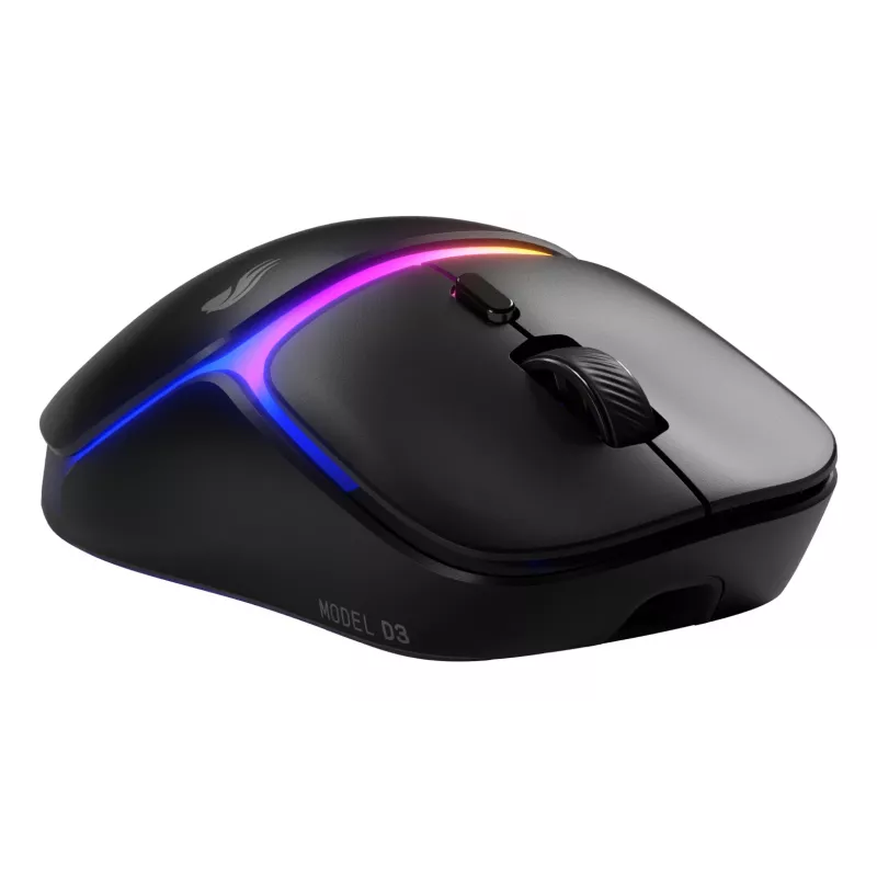 Glorious Gaming Model D3 Wireless herná myš – InfinitePlay systém vymeniteľných batérií, 8k polling, optické spínače so 130M kliknutí, ultralehká 69g, optický 30K-DPI senzor, RGB – čierna