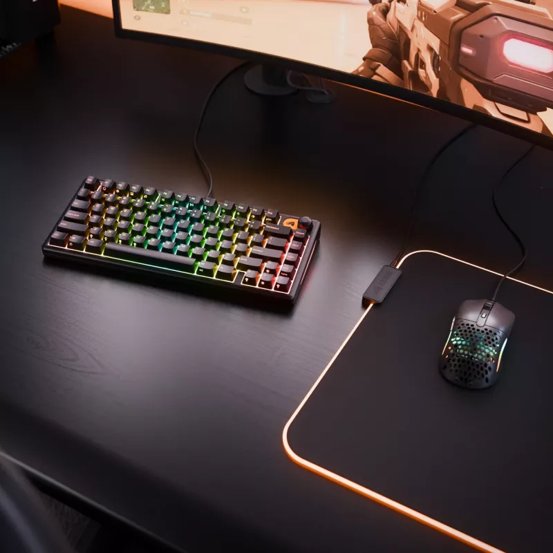 Glorious Gaming GMBK 75% klávesnica USB AZERTY francúzština čierna