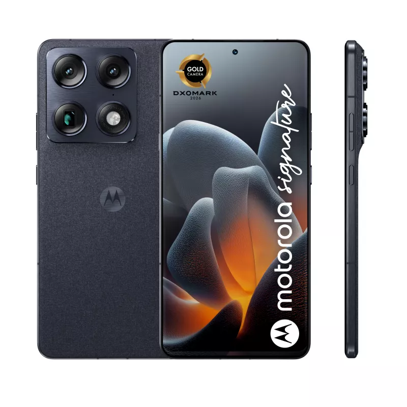 Motorola Signature Smartfón, 6,78-palcový AMOLED, 16 GB/512 GB, Carbon
