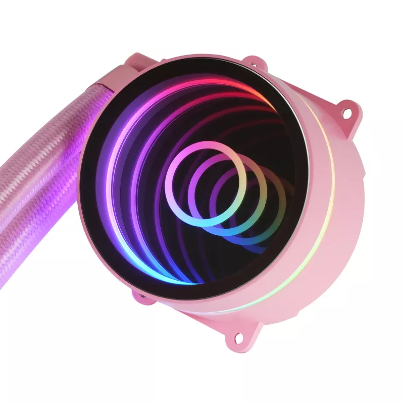 Mars Gaming ML-ONE120 ružová kvapalinový CPU chladič TDP 200W Infinity zrkadlo FRGB tichý ventilátor univerzálny multisocket