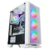 Mars Gaming MC-C biela PC ATX skriňa kovový mesh predný panel temperované sklo 3 predné 120-mm FRGB ventilátory