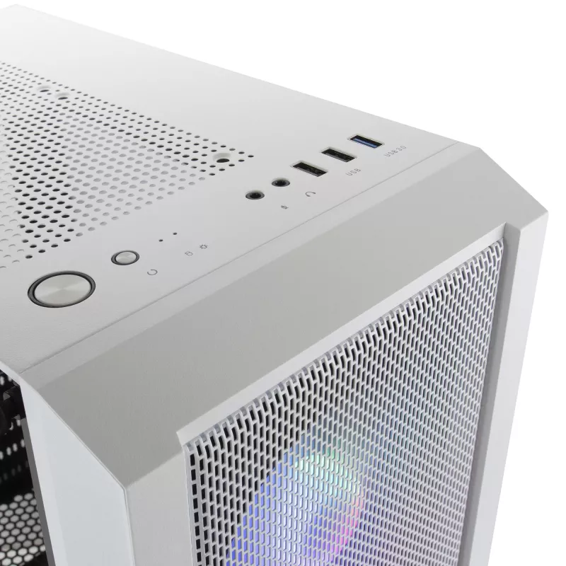 Mars Gaming MC-C biela PC ATX skriňa kovový mesh predný panel temperované sklo 3 predné 120-mm FRGB ventilátory