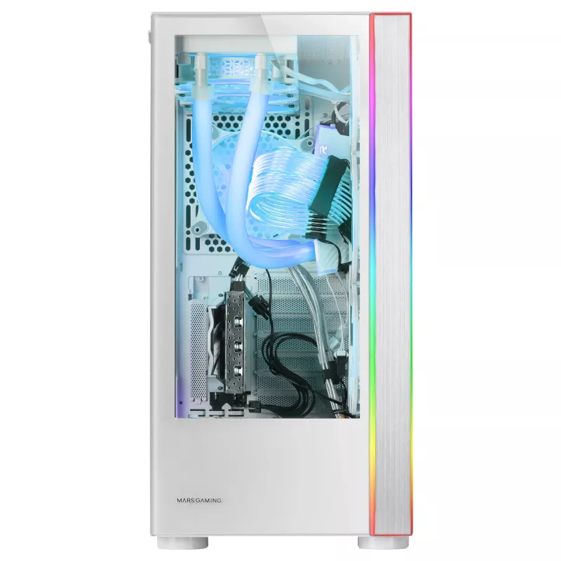 Mars Gaming MC-ULTRA White Custom XXL E-ATX herná veža Dual ARGB LED Stripes Dual Tempered Glass Windows Dual Vertical Camera Structure