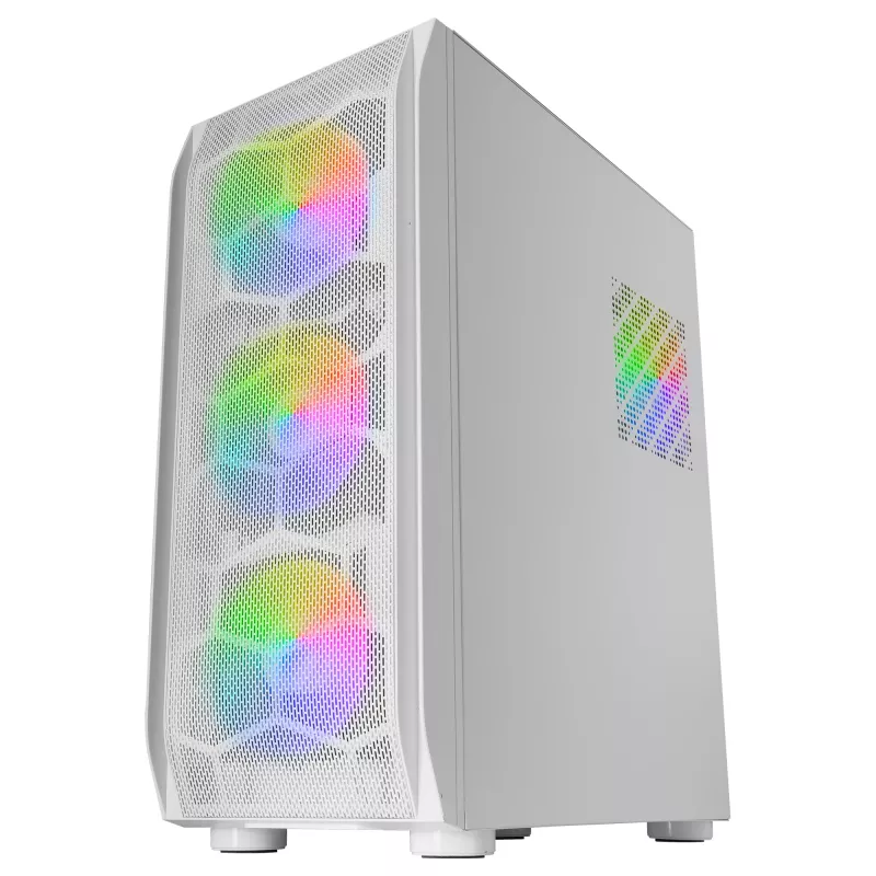 Mars Gaming MC-KX biela Premium E-ATX herná veža FREEZER CPU systém 5 ultra tichých ARGB ventilátorov ARGB ovládač a RF ovládač Mesh predná časť