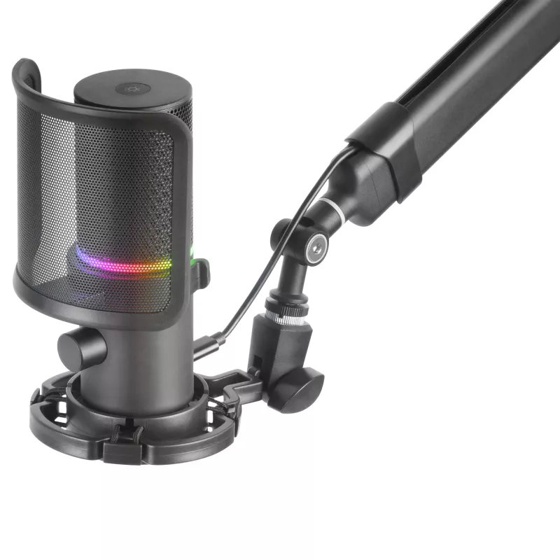 Mars Gaming MMIC-XT, profesionálny high-definition 192 kHz 24-bit štúdiový mikrofón, omnidirekčný rameno, anti-shock držiak, pop filter kovové pletivo, čierny