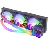 Mars Gaming ML-ULTRA360 čierne kvapalinové CPU chladenie TDP 650W Infinity Mirror 3 tiché FDB ARGB ventilátory ARGB hadice univerzálna multisocket