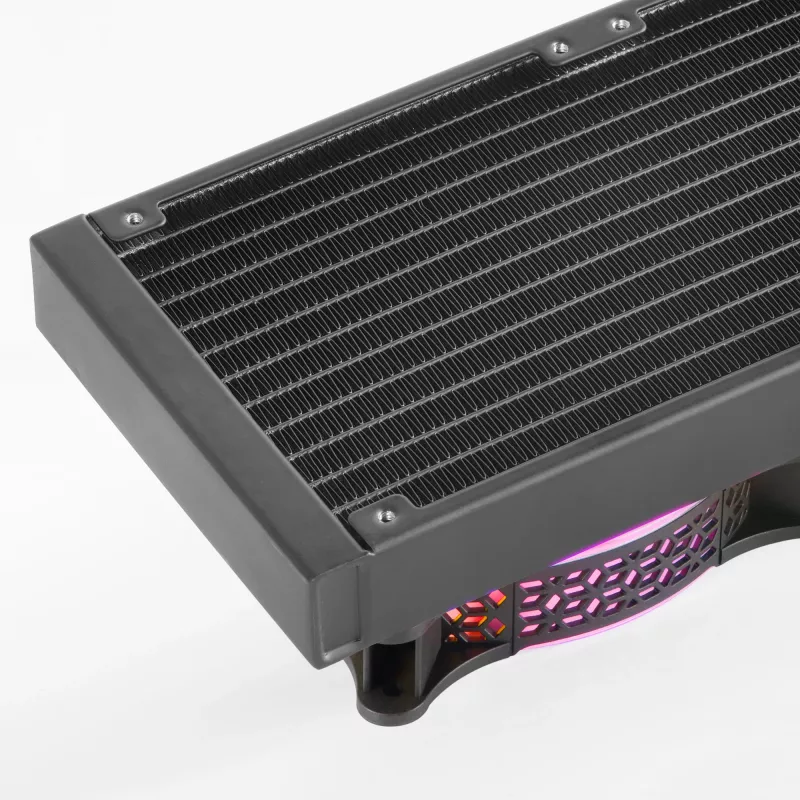 Mars Gaming ML-ULTRA360 čierne kvapalinové CPU chladenie TDP 650W Infinity Mirror 3 tiché FDB ARGB ventilátory ARGB hadice univerzálna multisocket