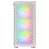 Mars Gaming MC-F White, ATX Gaming Semitower, okno z temperovaného skla, kovová mesh predná časť, 4x 120mm ARGB ventilátory