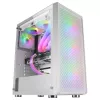 Mars Gaming MC-F White, ATX Gaming Semitower, okno z temperovaného skla, kovová mesh predná časť, 4x 120mm ARGB ventilátory