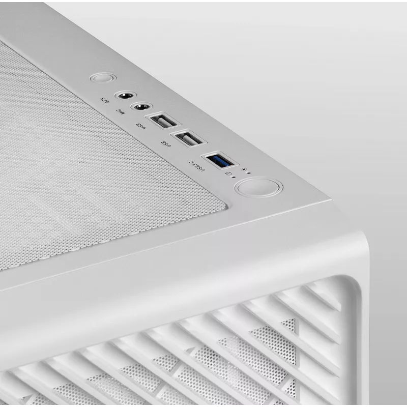 Mars Gaming MC-F White, ATX Gaming Semitower, okno z temperovaného skla, kovová mesh predná časť, 4x 120mm ARGB ventilátory