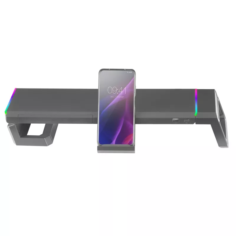 Mars Gaming MGS-ONE čierny Chroma RGB stojan na monitor nastaviteľná veľkosť držiak na smartfón a tablet predný USB 2.0
