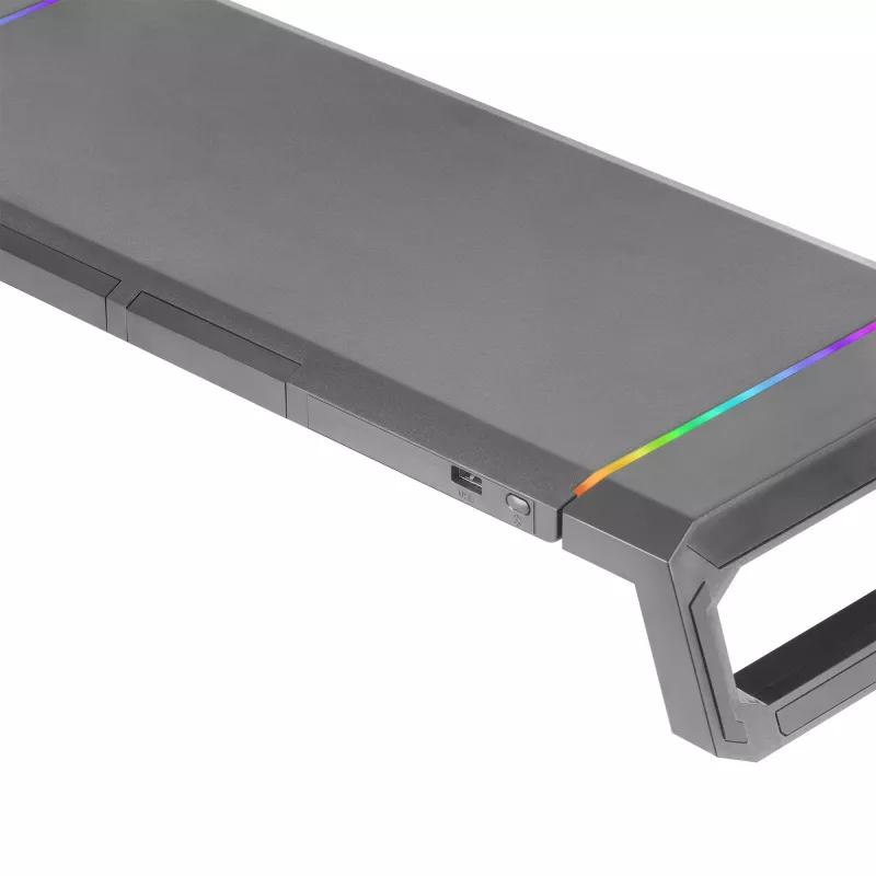 Mars Gaming MGS-ONE čierny Chroma RGB stojan na monitor nastaviteľná veľkosť držiak na smartfón a tablet predný USB 2.0