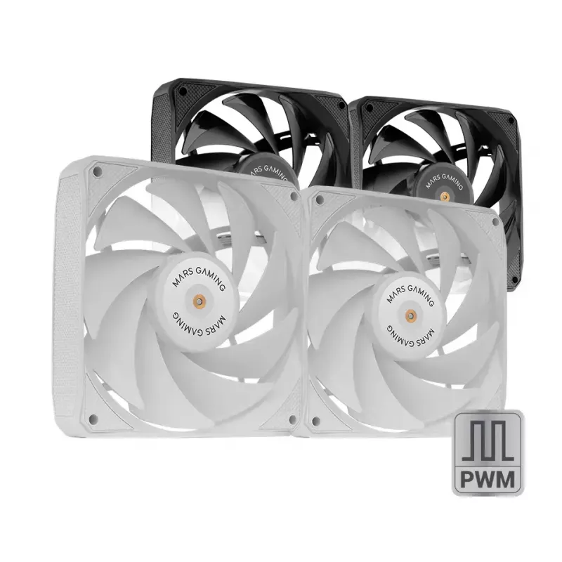 Mars Gaming MF-NCLX2W ventilátor do počítačovej skrine 12 cm biely 2 ks