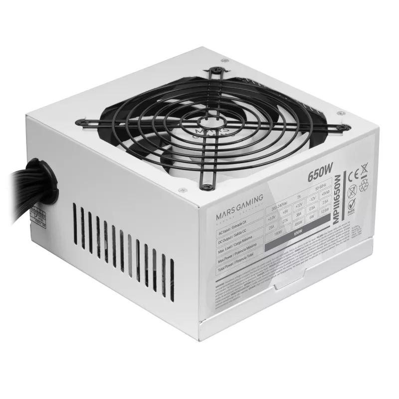 Mars Gaming MPIII650 napájací zdroj 650 W 20+4 pin ATX ATX biely