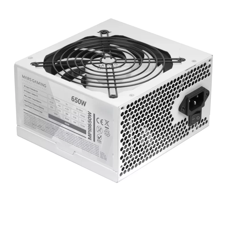 Mars Gaming MPIII650 napájací zdroj 650 W 20+4 pin ATX ATX biely