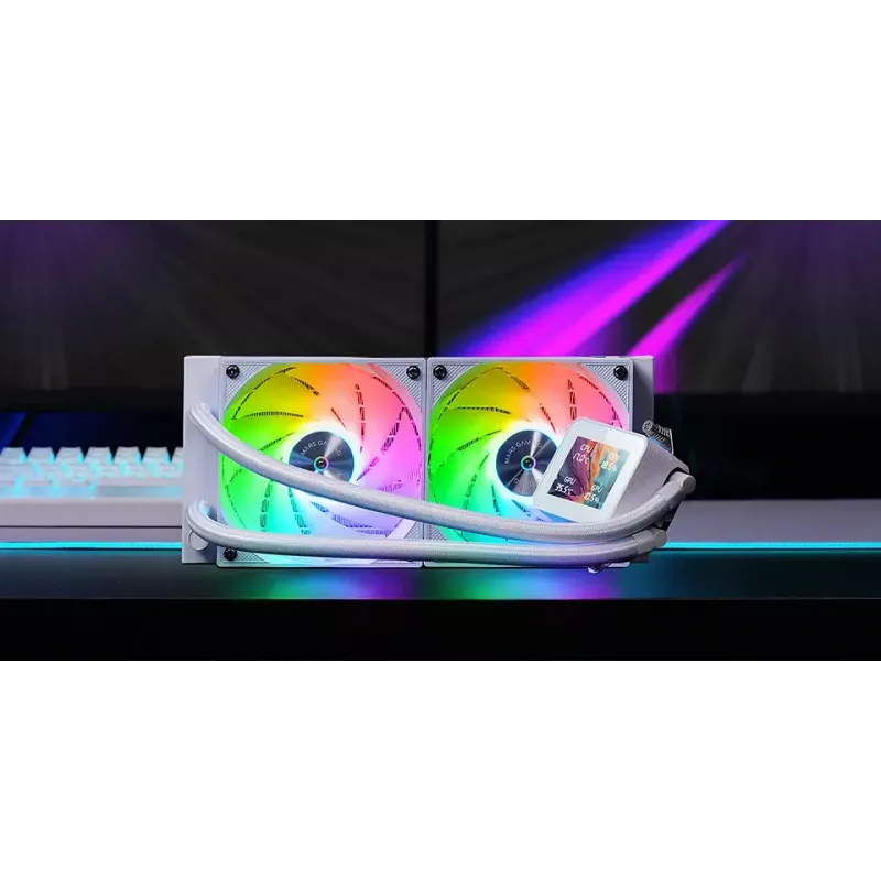 Mars Gaming ML-VISION240W Vodné chladenie AIO pre procesor, 240 mm, RGB, biele