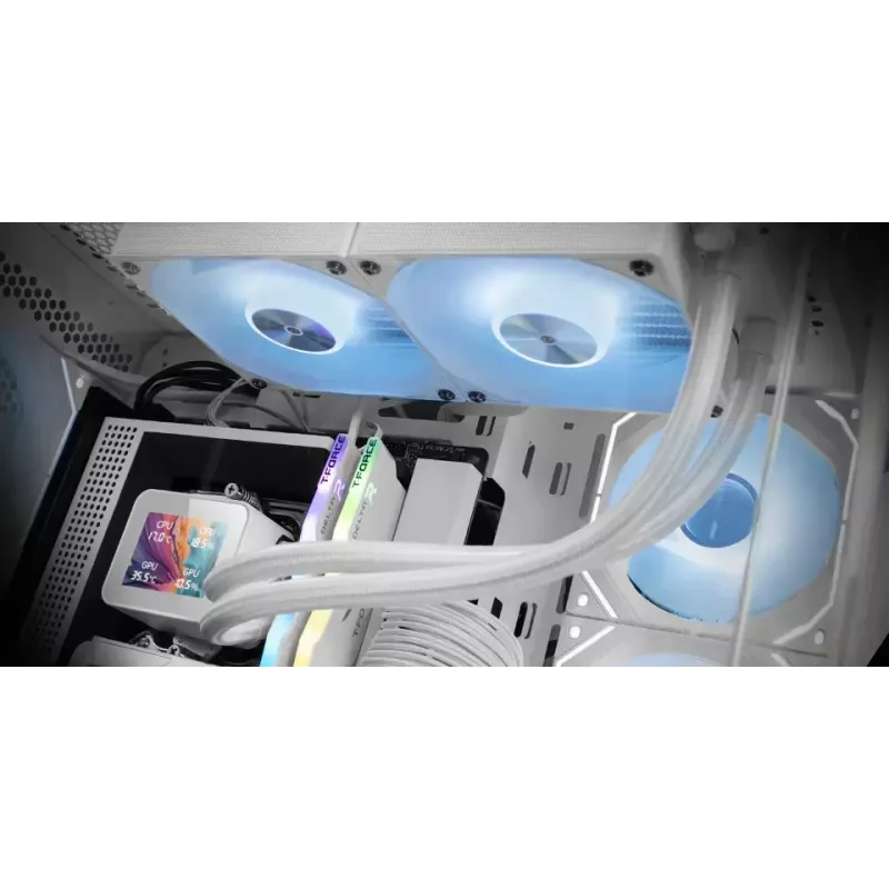 Mars Gaming ML-VISION240W Vodné chladenie AIO pre procesor, 240 mm, RGB, biele