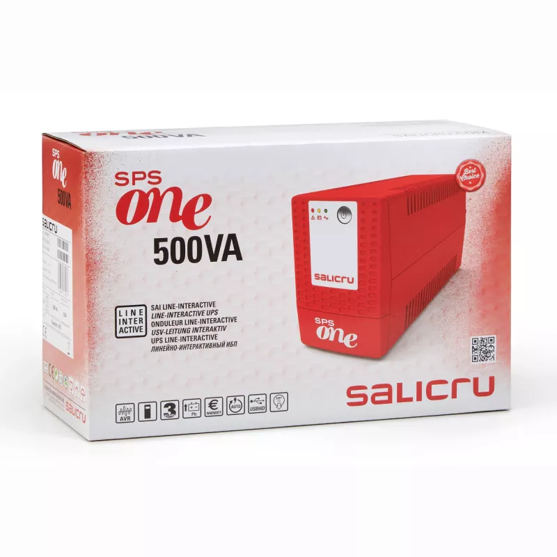 Salicru SPS 500 ONE, Line-Interactive, 0,5 kVA, 240 W, sínus, 162 V, 290 V