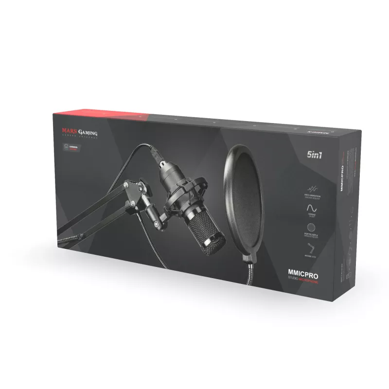 Mars Gaming Ultra-High Definition mikrofón pre streaming čierny