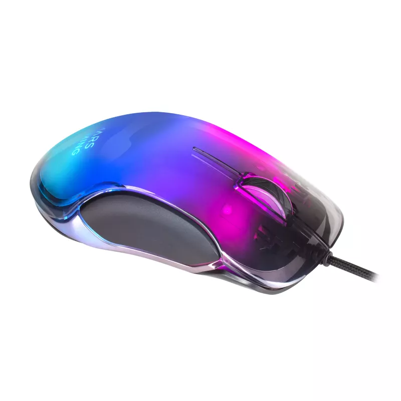 Mars Gaming MMGLOW herná myš RGB Chroma-Glow zrkadlový povrch 12800 DPI čierna