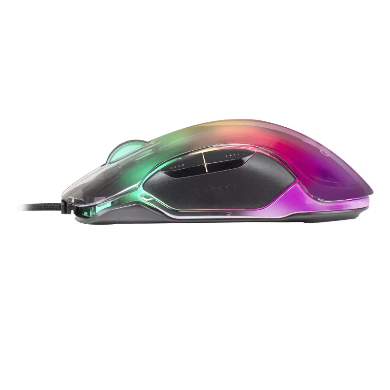 Mars Gaming MMGLOW herná myš RGB Chroma-Glow zrkadlový povrch 12800 DPI čierna