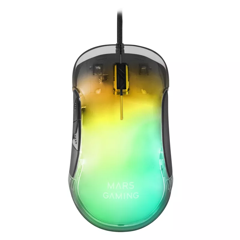 Mars Gaming MMGLOW herná myš RGB Chroma-Glow zrkadlový povrch 12800 DPI čierna