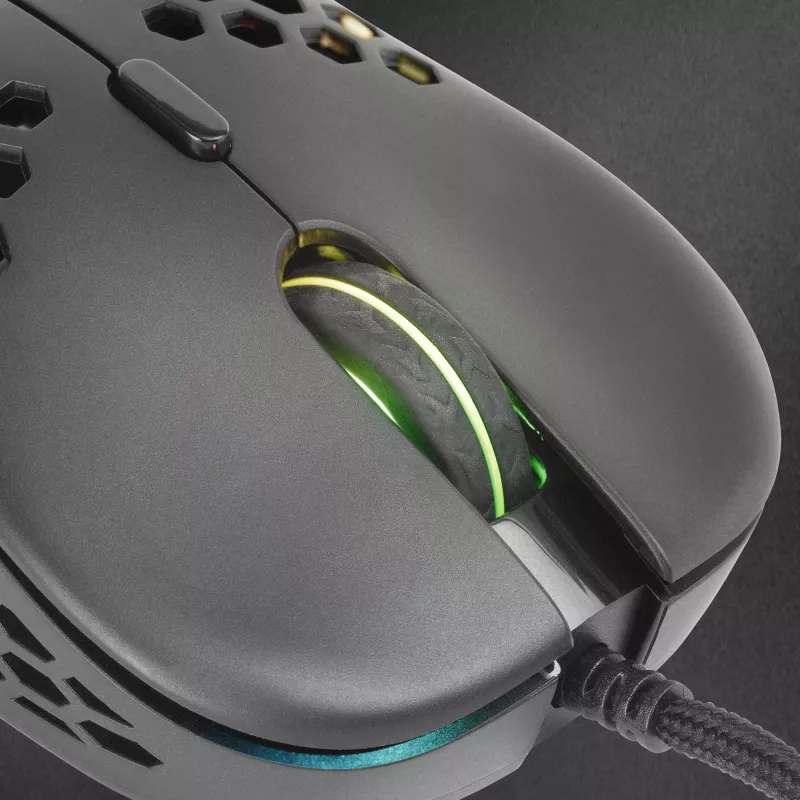 Mars Gaming MM55 čierna RGB Chroma herná myš ultralehká 55g 12800 DPI HUANO mechanické spínače