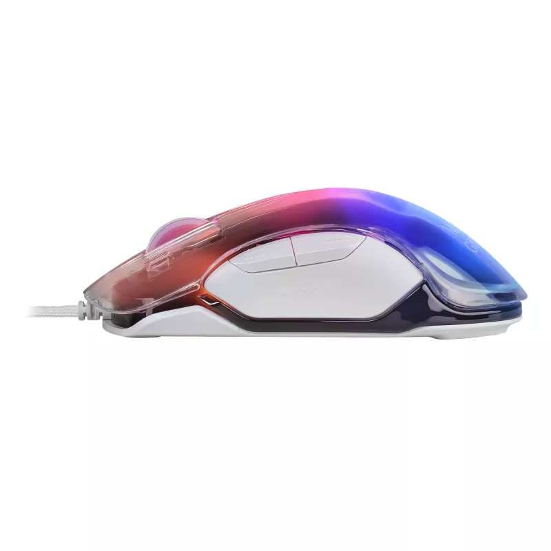 Mars Gaming MMGLOW Chroma-Glow RGB herná myš zrkadlový povrch ultralehká 12800 DPI biela