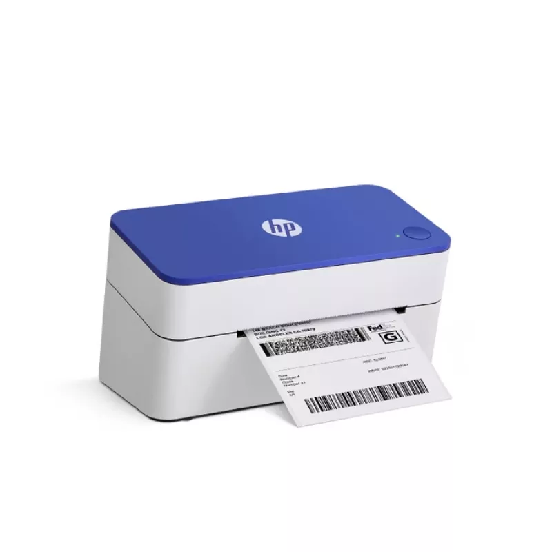 Termotransferová tlačiareň etikiet HP HPKE100 203 x 203 DPI 127 mm/s káblová USB biela/modrá