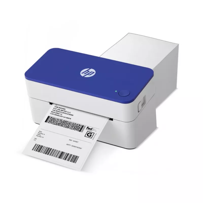 Termotransferová tlačiareň etikiet HP HPKE100 203 x 203 DPI 127 mm/s káblová USB biela/modrá