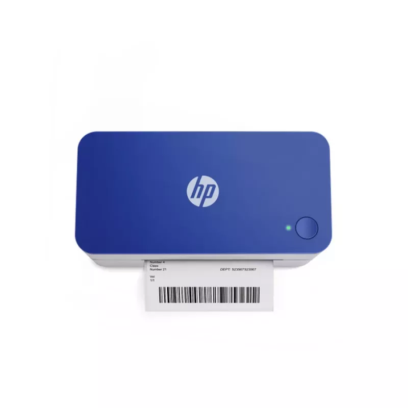 Termotransferová tlačiareň etikiet HP HPKE100 203 x 203 DPI 127 mm/s káblová USB biela/modrá