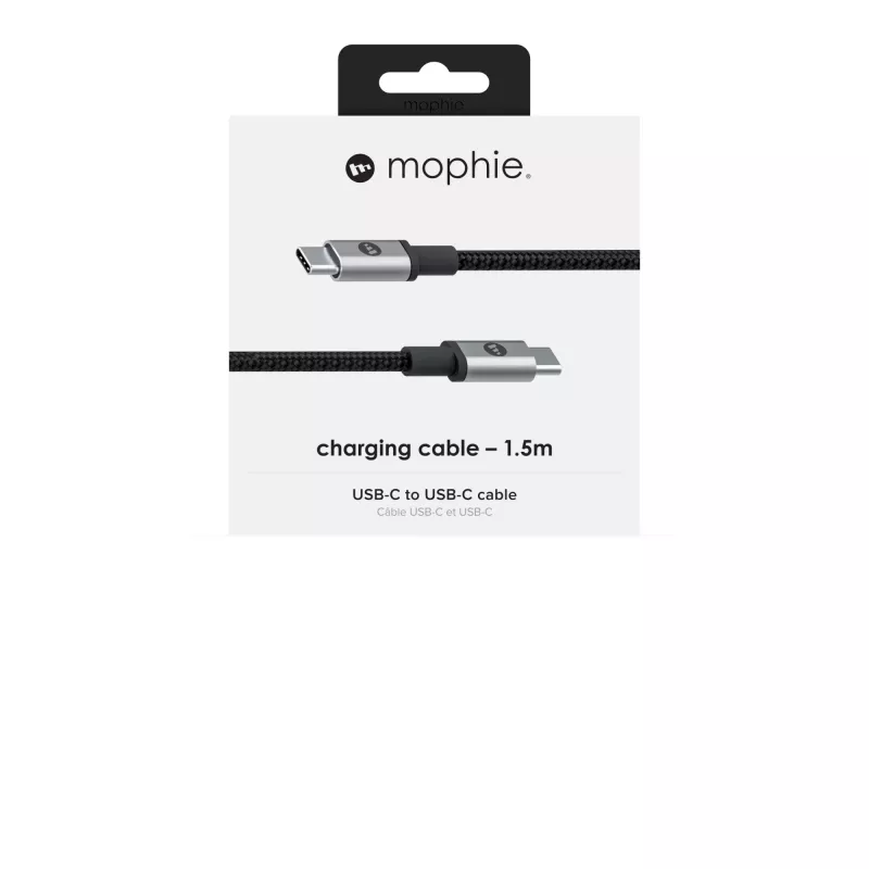 mophie nabíjací a synchronizačný kábel – USB-C na USB-C (3.1) 1,5 m – čierny