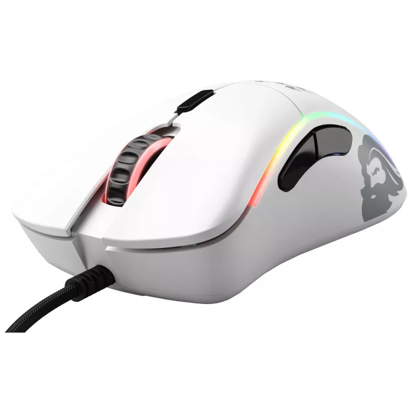 Glorious Gaming Glorious Model D Minus - matná biela, pravá ruka, optická, USB Type-A, 3200 DPI, 1 ms, biela