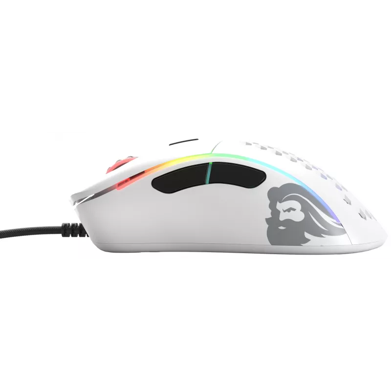 Glorious Gaming Glorious Model D Minus - matná biela, pravá ruka, optická, USB Type-A, 3200 DPI, 1 ms, biela