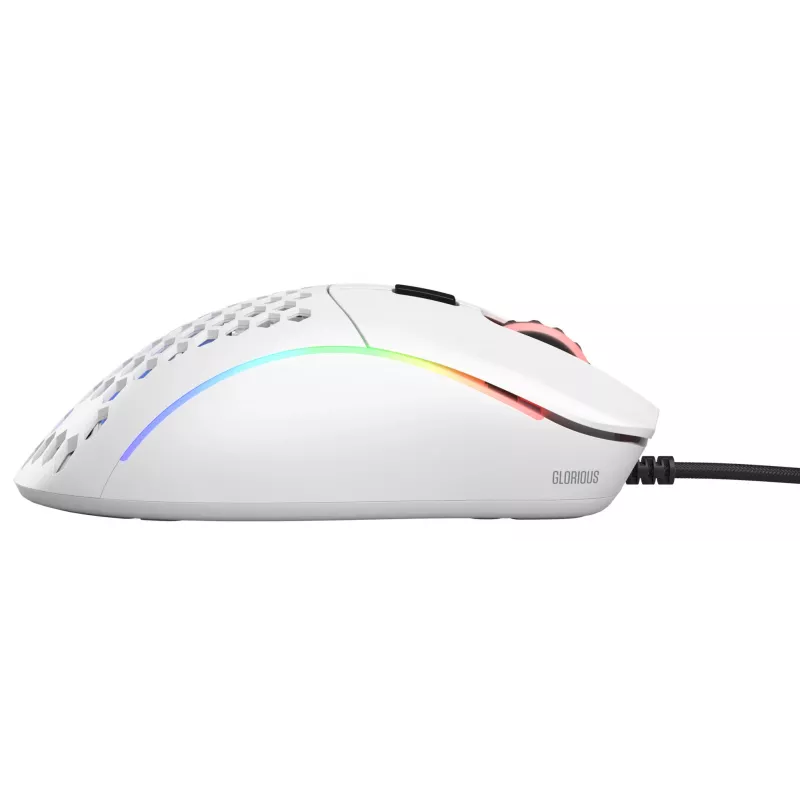 Glorious Gaming Glorious Model D Minus - matná biela, pravá ruka, optická, USB Type-A, 3200 DPI, 1 ms, biela