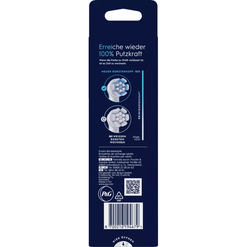 Oral-B hlavica zubnej kefky 6 ks biela