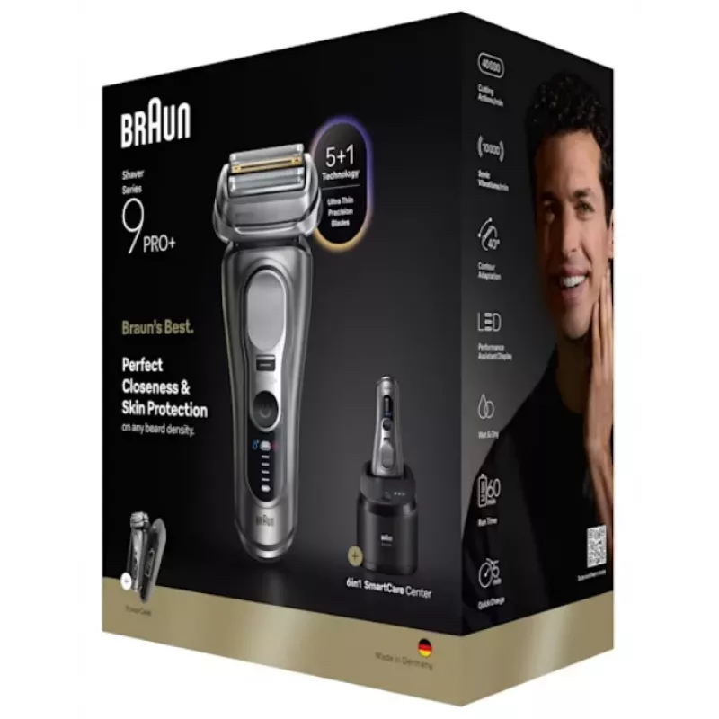 Fóliový holiaci strojček Braun Series 9 Pro+ 9675cc sivá strieborná nehrdzavejúca oceľ