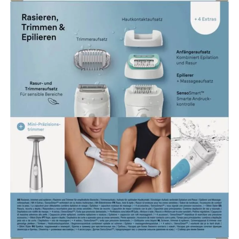 Braun Silk-épil 5 810 + Gillette Venus Trimmer 28 pinzet modrá, biela