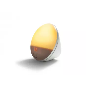 Budík so svetlom na prebúdzanie Philips HF3519/01 SmartSleep — simulácia východu slnka, 5 zvukov, biely, 199 × 146 × 192 mm