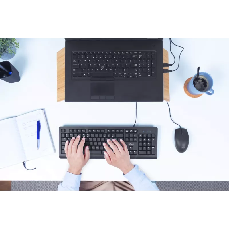 Trust Primo klávesnica myš súčasťou univerzálna USB AZERTY belgická čierna