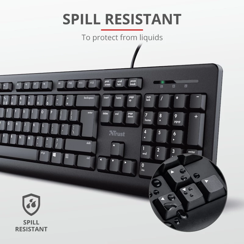 Trust Primo klávesnica myš súčasťou univerzálna USB AZERTY belgická čierna