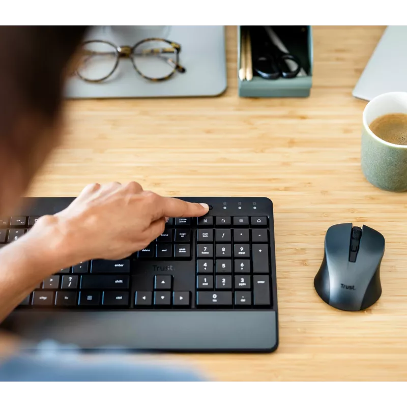 Trust Trezo klávesnica myš súčasťou kancelária RF bezdrôtová AZERTY belgická čierna