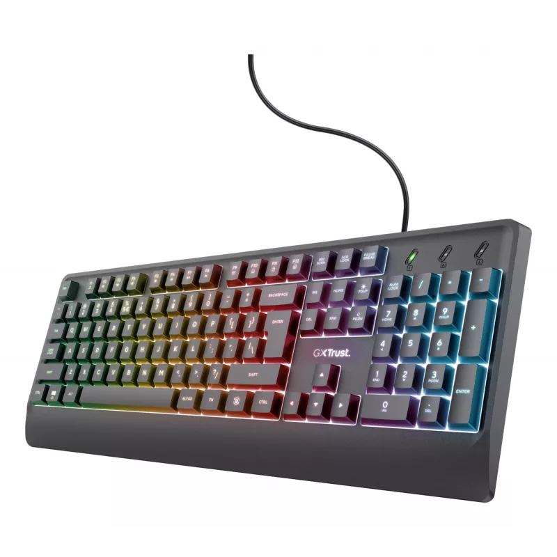 Trust GXT 792 Quadrox klávesnica myš v balení gaming USB QWERTY belgická čierna