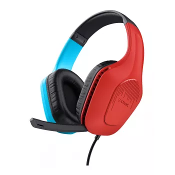 Trust GXT 416S Zirox Headset káblový s hlavovým mostom gaming čierna, tyrkysová, červená