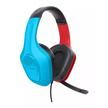Trust GXT 416S Zirox Headset káblový s hlavovým mostom gaming čierna, tyrkysová, červená