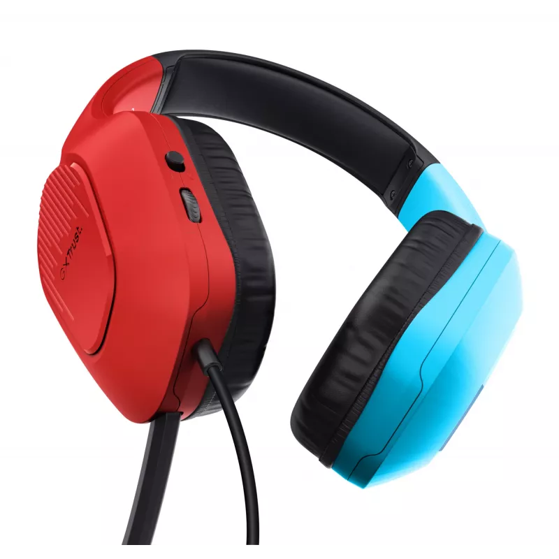 Trust GXT 416S Zirox Headset káblový s hlavovým mostom gaming čierna, tyrkysová, červená